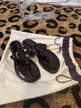 Tory Burch- Miller Patent Tortoiseshell Sandals